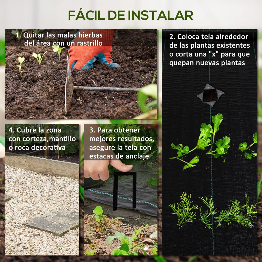 Tessuto Non Tessuto per Giardino ¨C zephmum ¨C 60 g/m2 2x25 m Nero