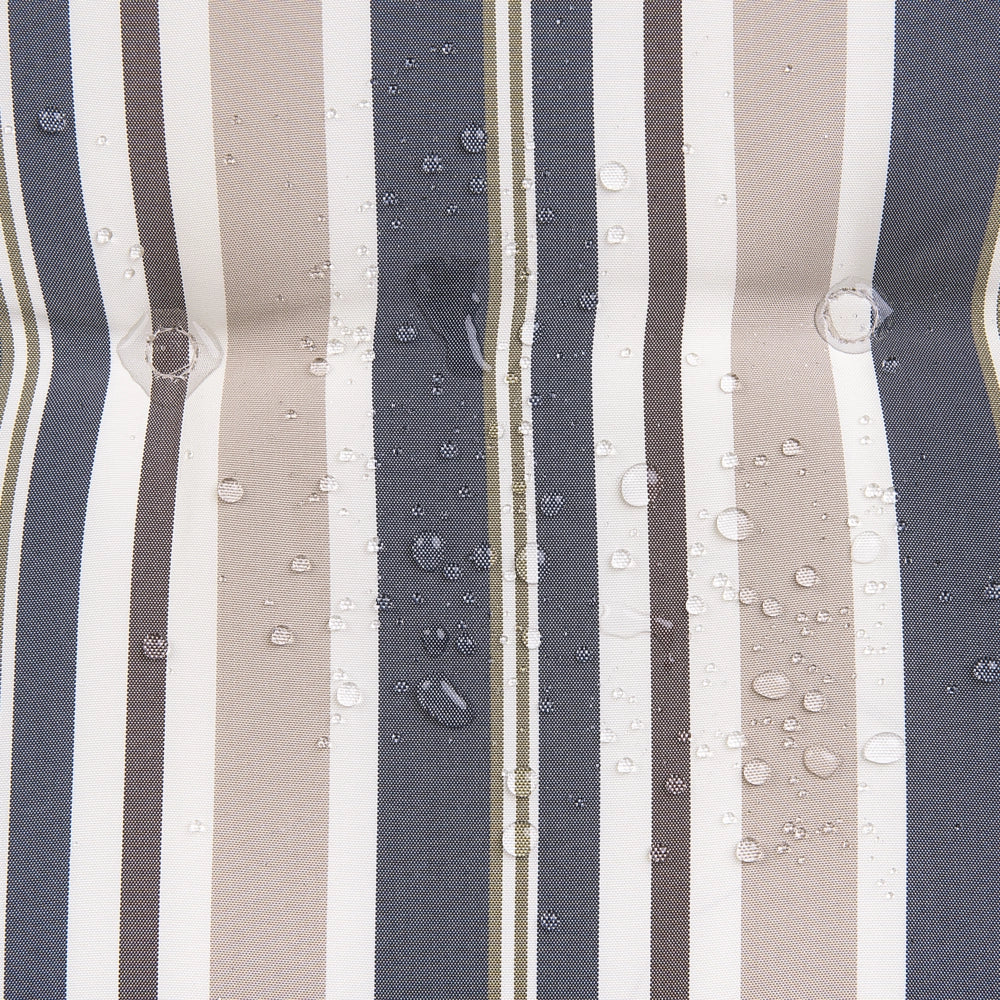 Set di cuscini di ricambio per sedie da esterno in tessuto a righe blu e beige resistente ai raggi UV 8 cuscini con imbottitura spessa