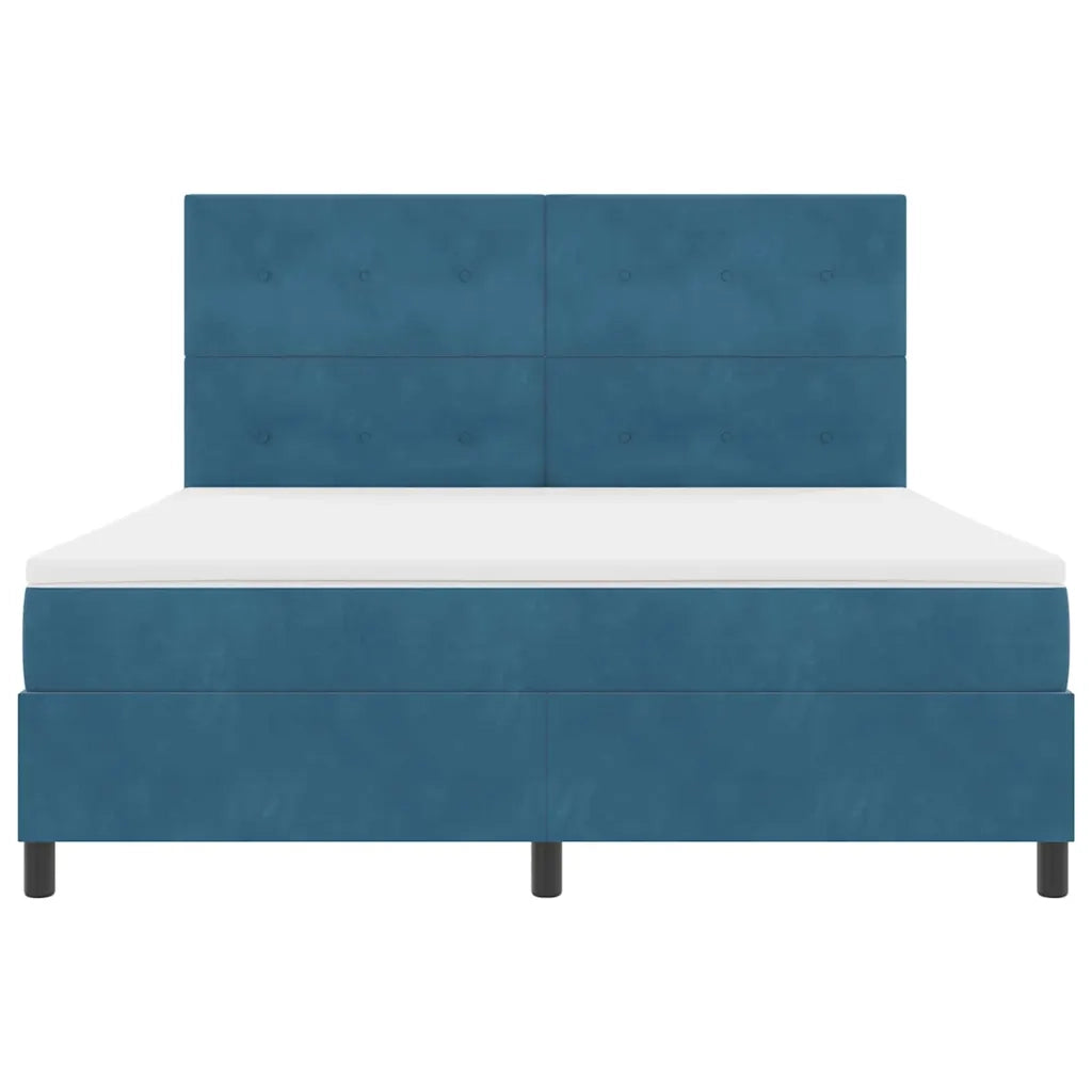 Letto a Sorgente LED Blu Scuro 180 x 200 cm Velluto 3343332