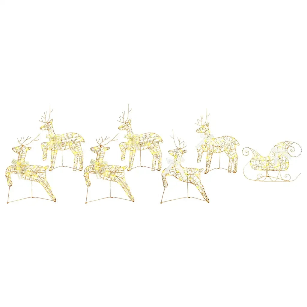 Renne LED con 40 LED 7 pcs Oro PET