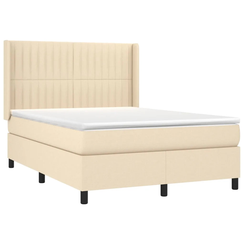 Giroletto a Molle con Materasso Crema 140x19 cm in Tessuto 3131590