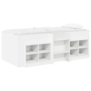 Letto singolo | Letto per adulti | Struttura Letto Loft con Mobile 3 pcs Bianco Legno multistrato