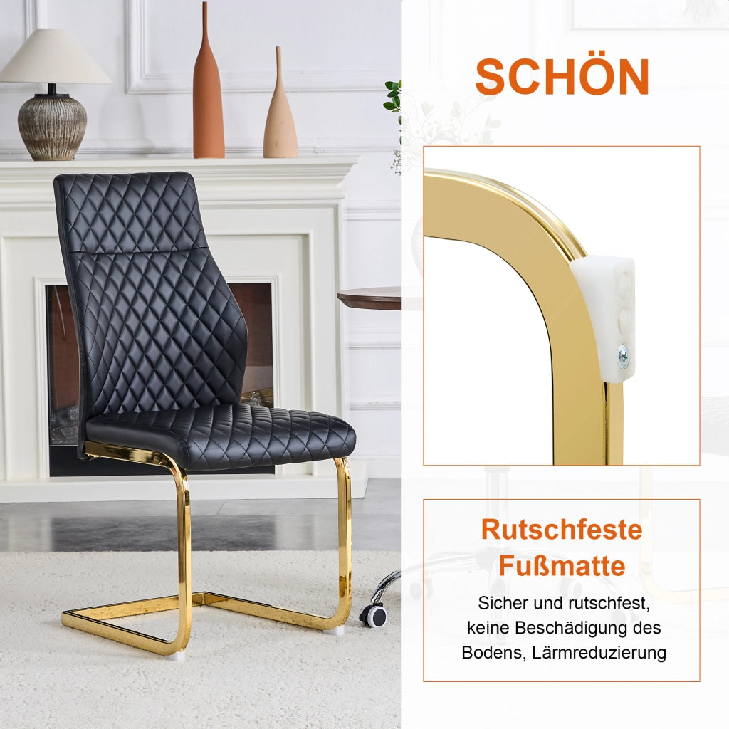 Tavolo da pranzo set per 2 persone con 2 sedie in pu e metallo piano rotondo in mdf effetto noce nero e oro