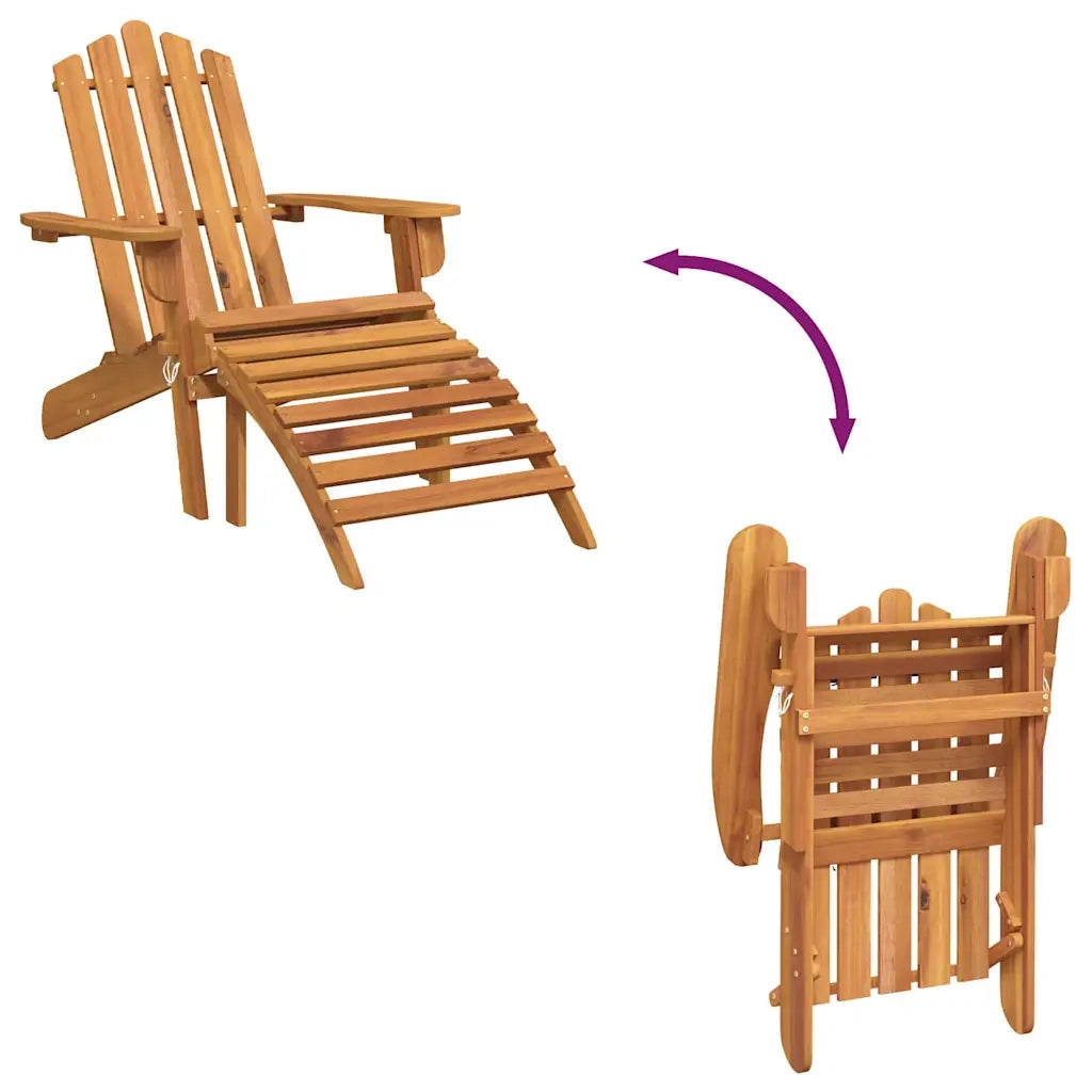 Sedia da Giardino Adirondack con Poggiapiedi Massello di Acacia