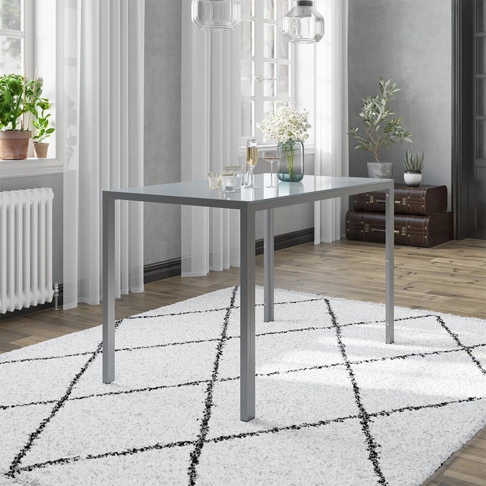 Tavolo da pranzo Grand, Grigio, 120 x 70 cm, per l’utilizzo come set da pranzo in cucina o sala da pranzo