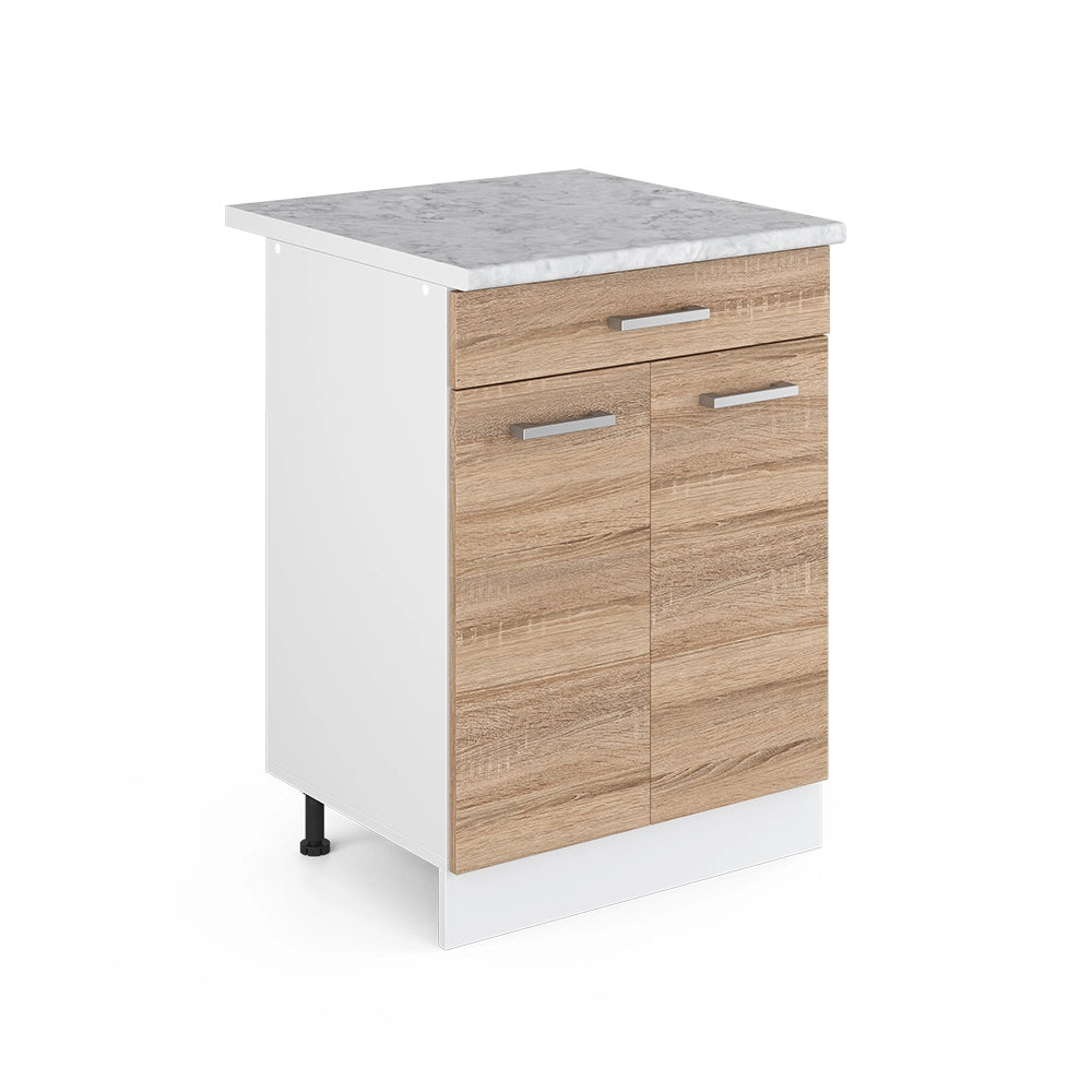 Vicco Mobiletto base per cucina Sonoma 60 cm con cassetto PL Marmo