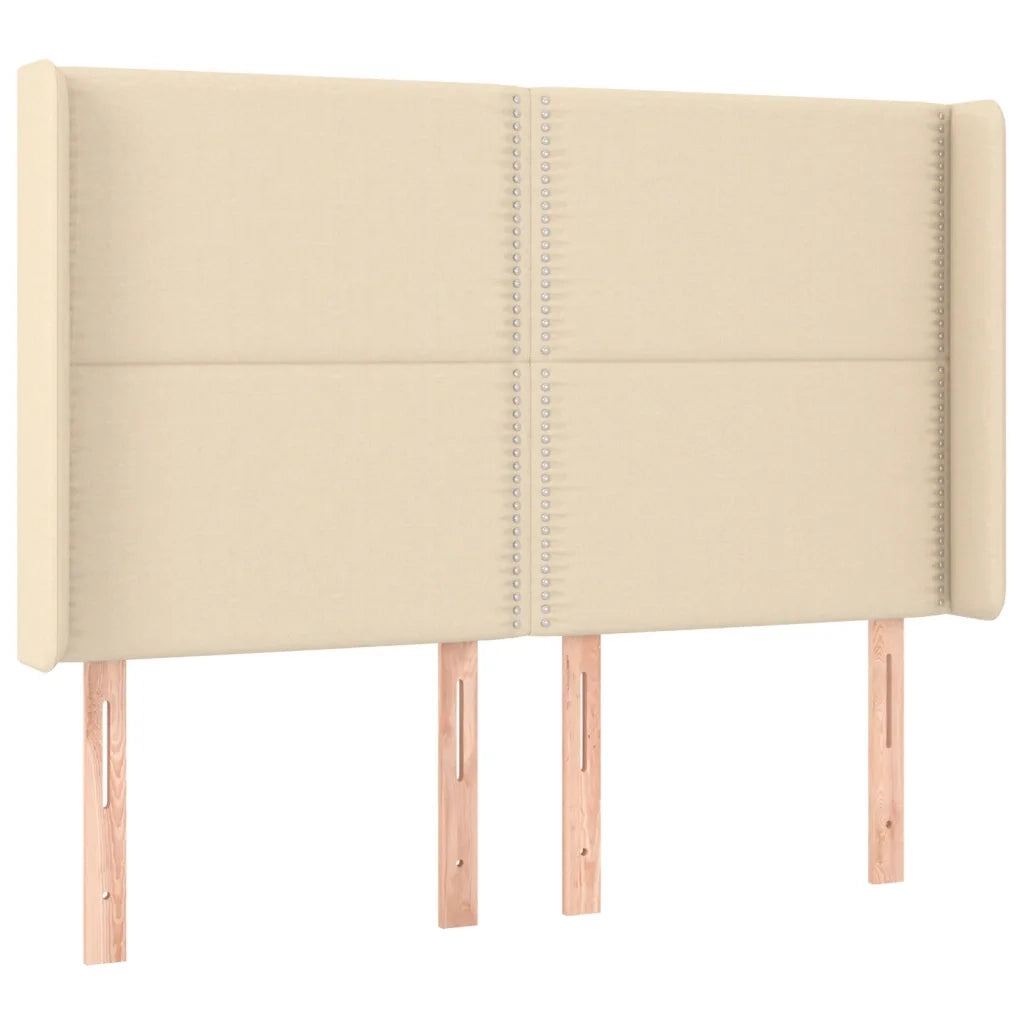 Letto a Molle con Materasso e LED Crema 140x200 cm in Tessuto 3138802