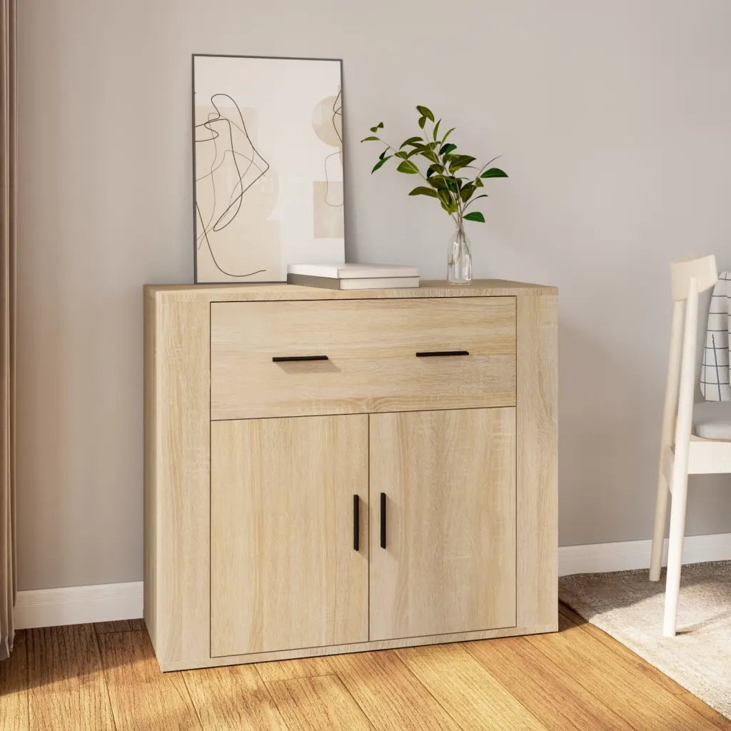 Credenza Rovere Sonoma 80x33x70 cm in Legno Multistrato 816571