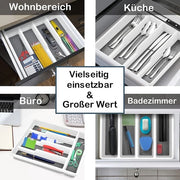 Set di utensili per carrello - 2 pezzi - Set di utensili per cucina e ufficio - Cassetto di utensili in plastica - 5 contenitori - Pedane antiscivolo in gomma - Rivestimento morbido - 322 x 288 x 45 cm cassetto di utensili 47 profondo