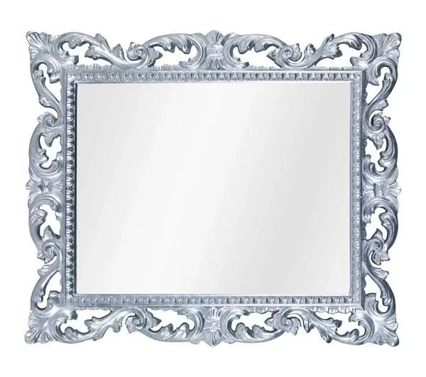 Mobili2g - specchiera foglia argento brillante rettangolare- misure: l.73 x h.86 x p.4