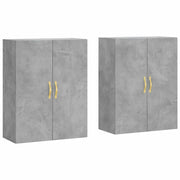 Armadietto a Muro | Mobili a Parete 2 pz Grigio Cemento 69,5x34x90 cm