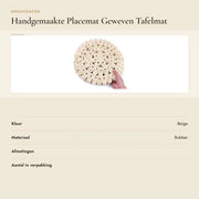 Tavola di servizio 38 cm - Manufatto a mano - Resistente al calore - Husk di mais naturale - Tavola di servizio intrecciata - Ecocompatibile
