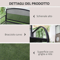 Panchina da Giardino 110,5x53,5x89 cm in Metallo Grigio scuro