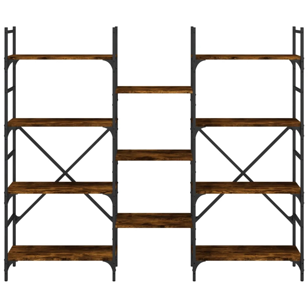 Libreria Rovere Fumo 160x28,5x136,5 cm in Legno Multistrato 838875