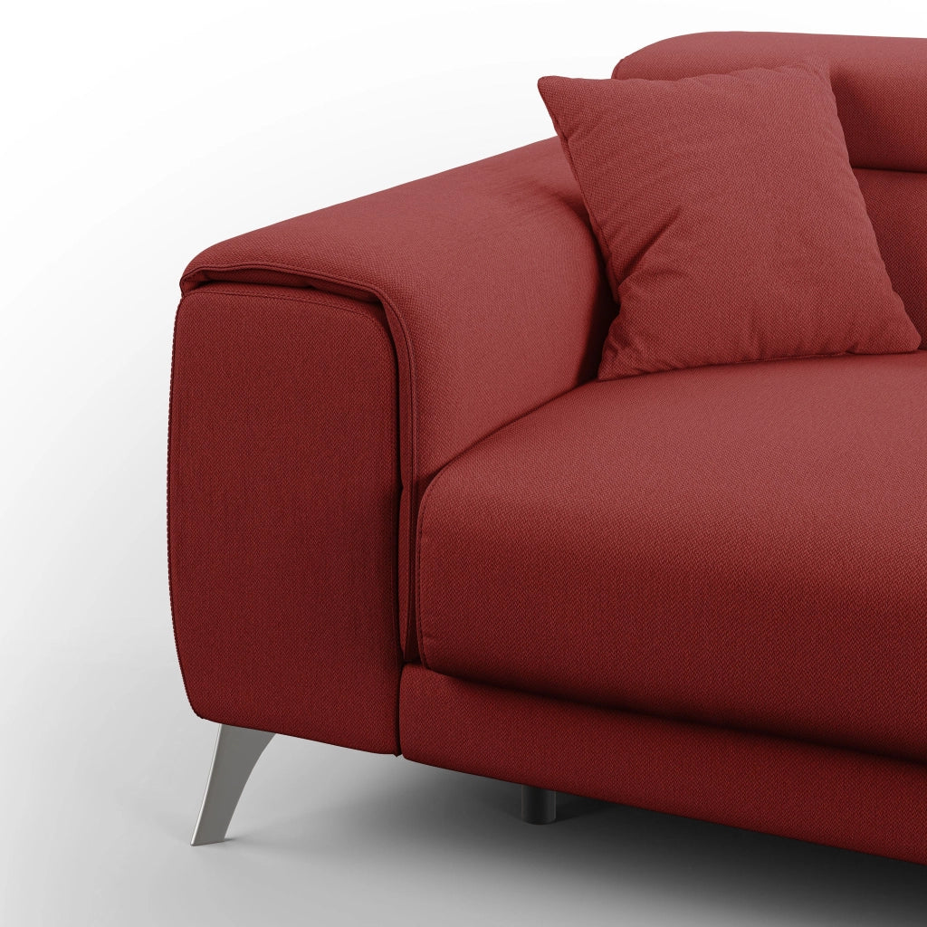 Fusion Divano con sedute allungabili in tessuto smacchiabile T05 185 cm rosso