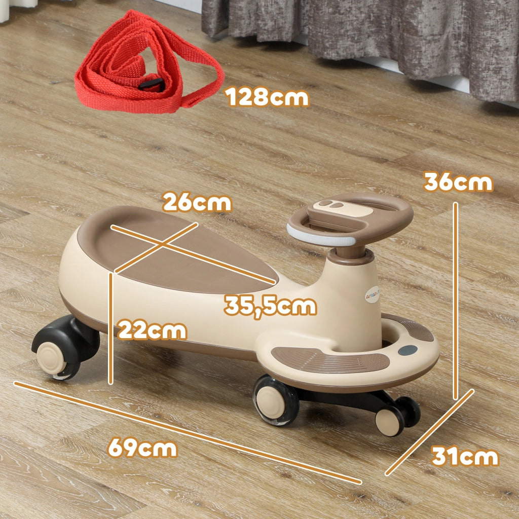 Girello Musicale con Luce ¨C Xylo ¨C Corda Tracci¨®n, Spazio Contenitore, 69x31x69 cm, Cachi
