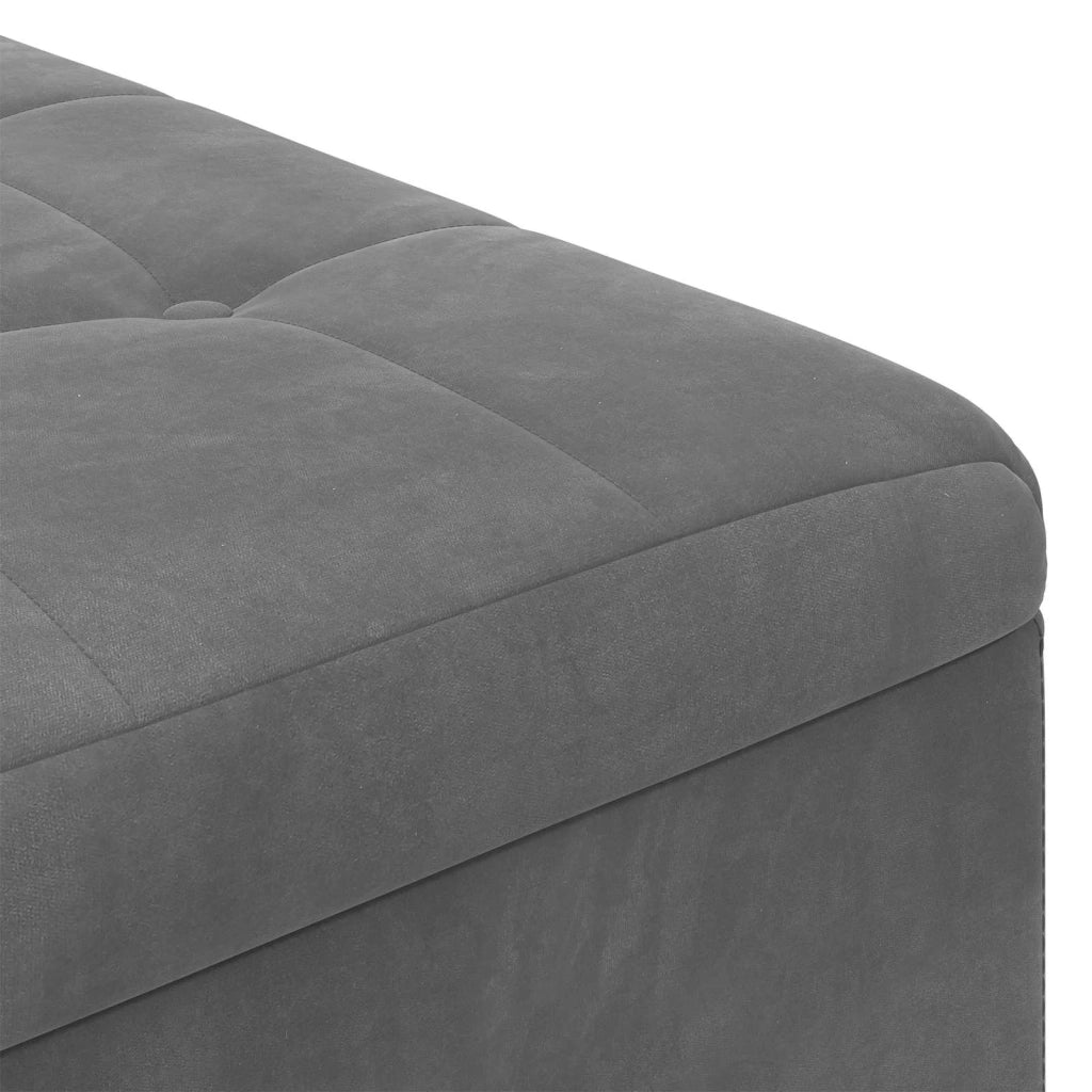 Pouf contenitore Grigio scuro 80 x 80 x 45 cm Velluto 876841