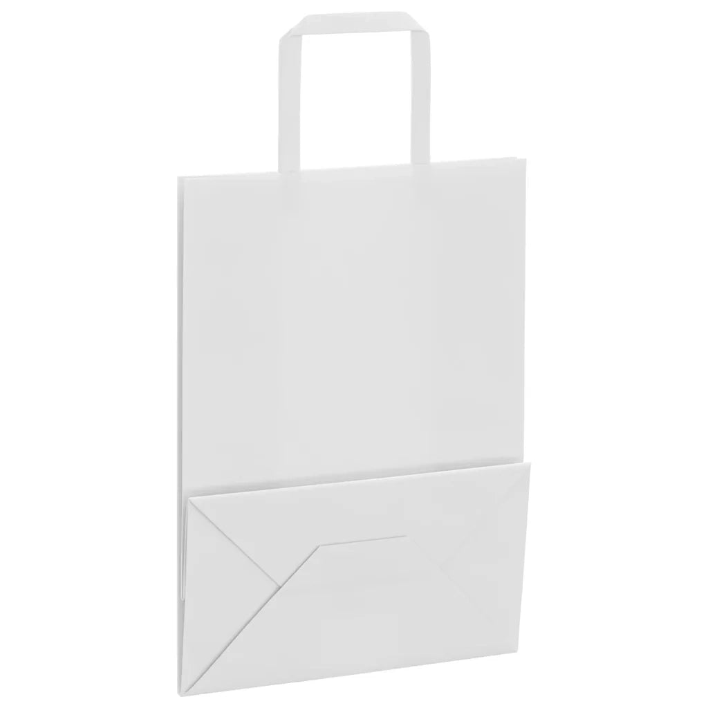 Sacchetti di Carta 250 pz con Manici Bianchi 21x11x28 cm 4101839