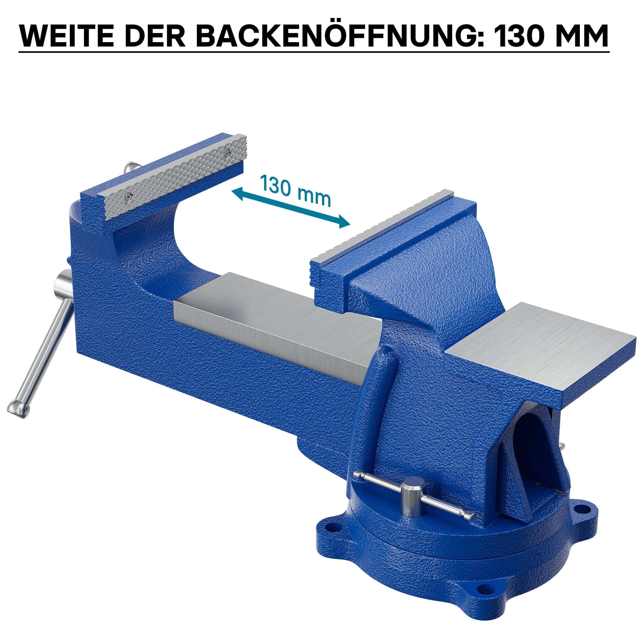 Morsa da banco Heavy Duty 125mm con incudine e ganascia di serraggio per sollecitazioni pesanti