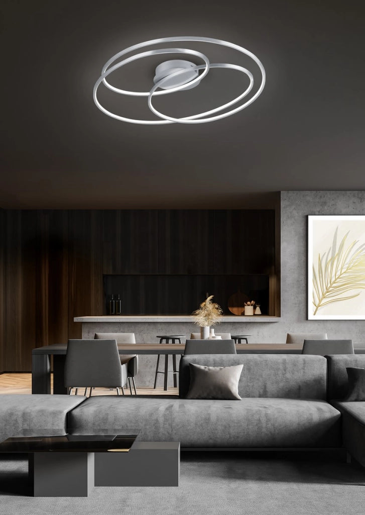 Plafoniera moderna Trio GALE LED 50W 5250lm argento 3000K