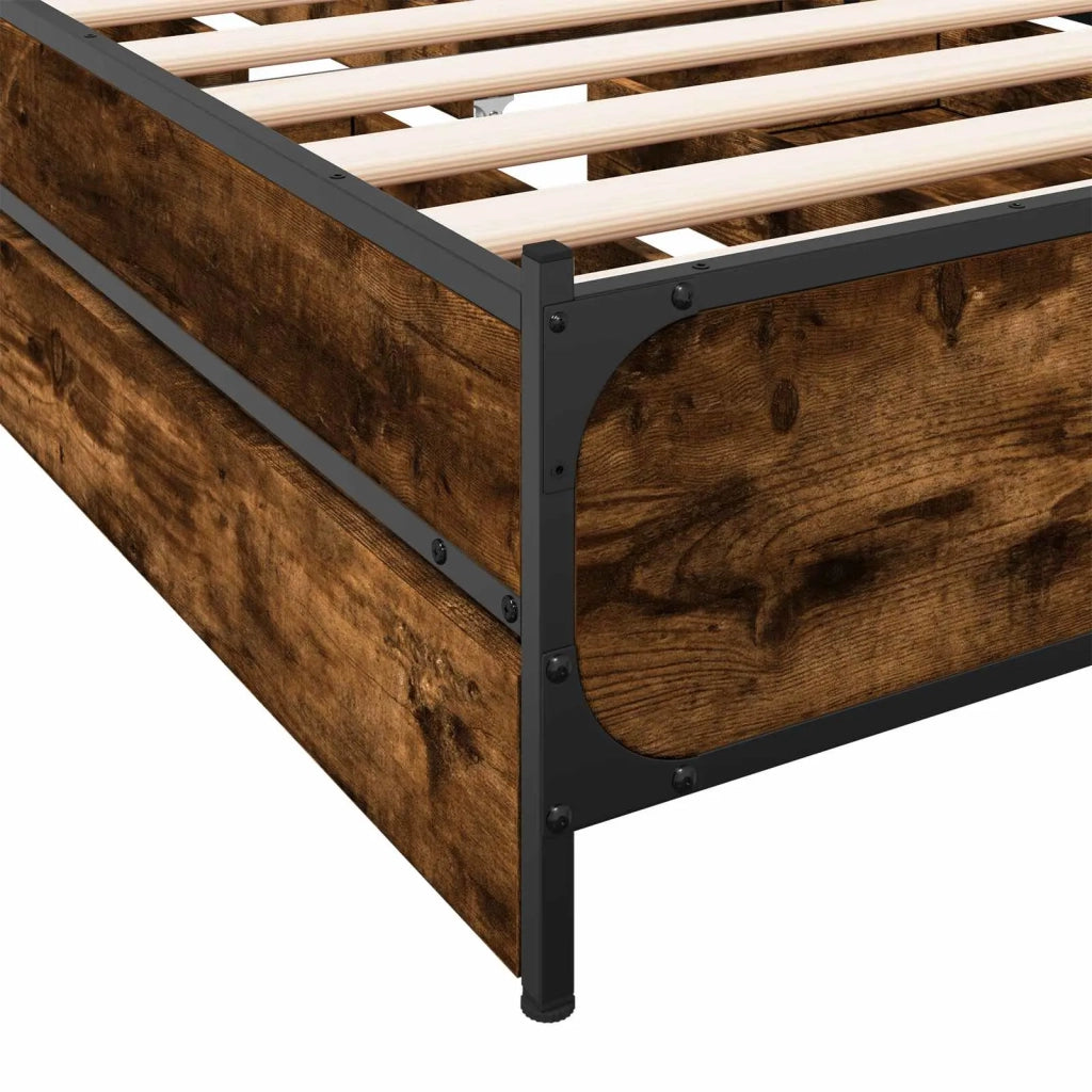 Struttura letto con testata con ruota Rovere Fumo 80 x 200 cm 3429694