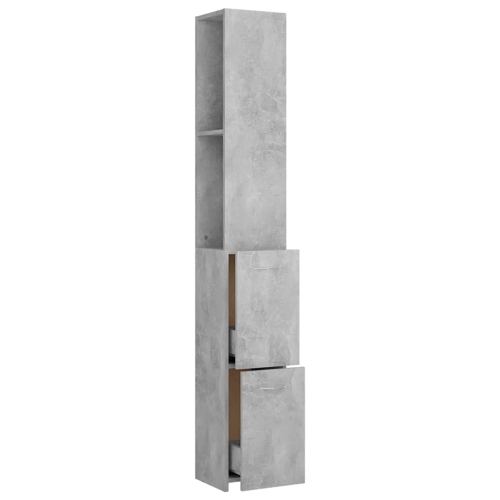 Armadio da Bagno Grigio Cemento 25x25x170 cm in Truciolato cod mxl 11781