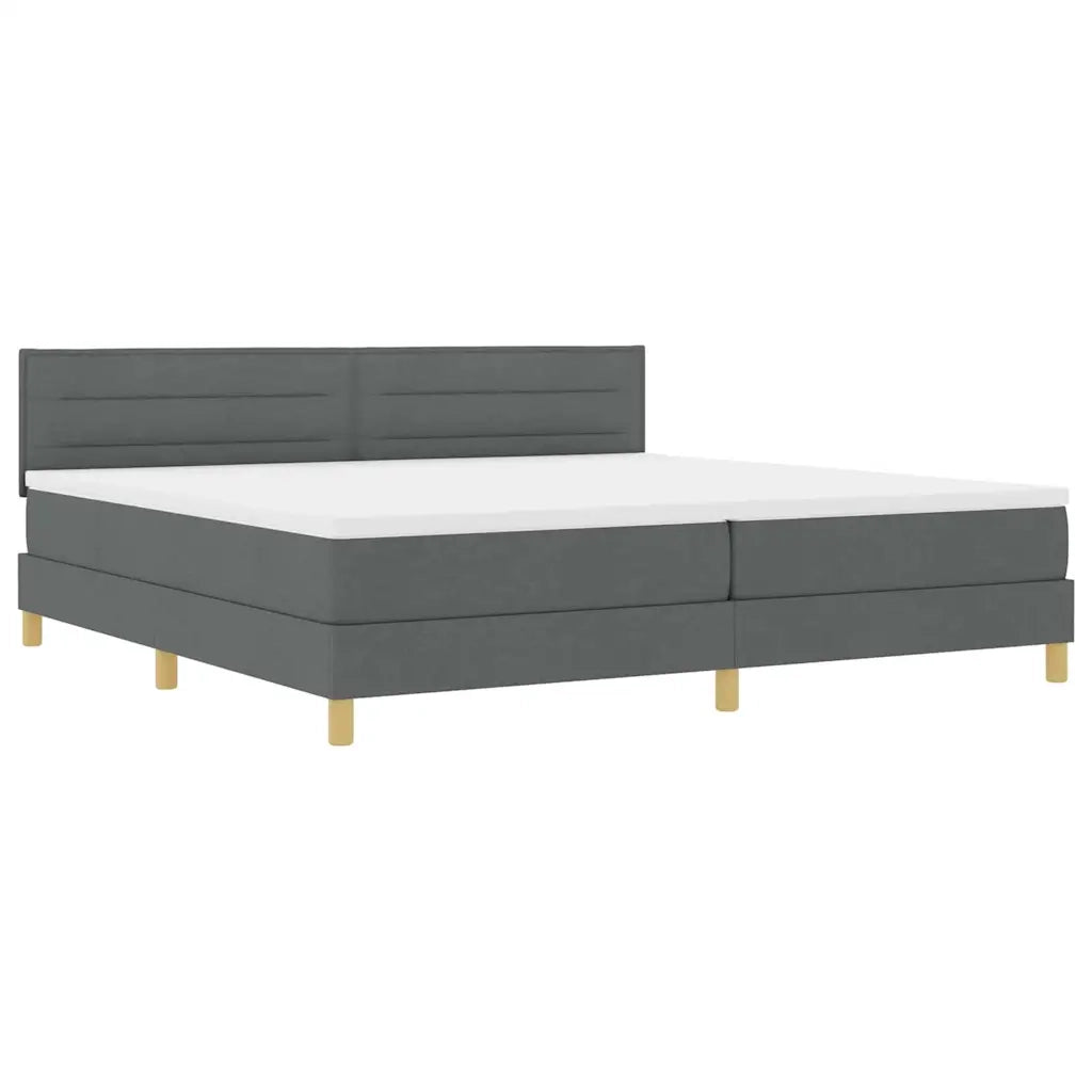 Letto a Sorgente LED Grigio scuro 200 x 200 cm Tessuto 3342388