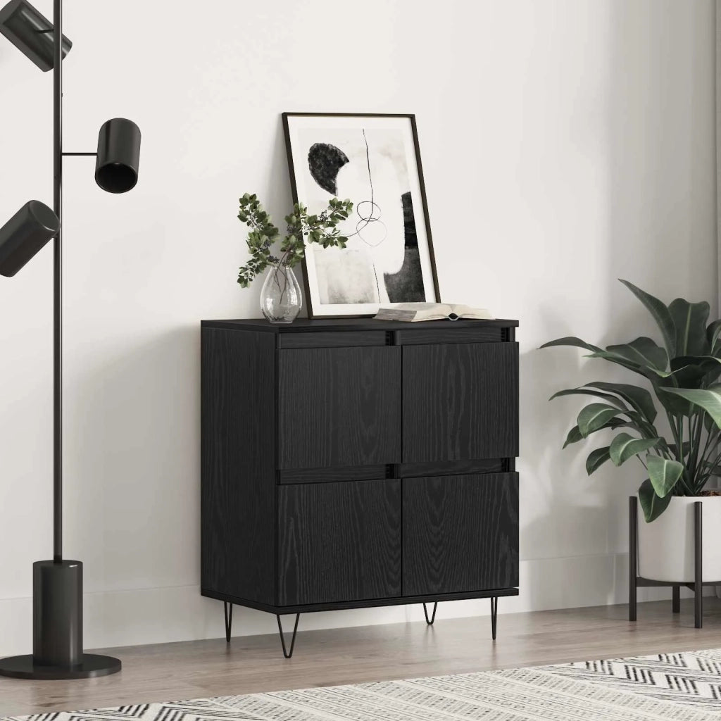 Credenza | Madia | Buffet da pranzo | Armadio da pranzo Rovere Nero 60 x 35 x 70 cm