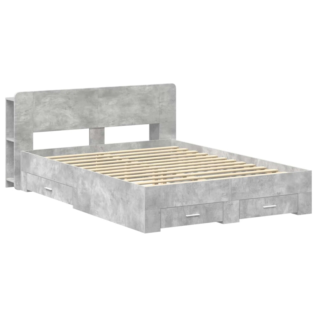 Telaio del letto con storage Grigio Cemento 160 x 200 cm 3433781