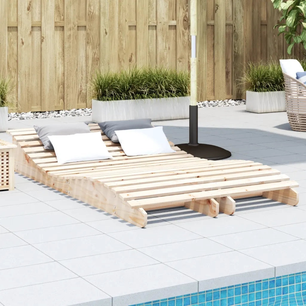 Lettini Prendisole 2 pz | Sdraio da giardino | Lettino da sole 205x60x31,5 cm in Legno Massello di Pino