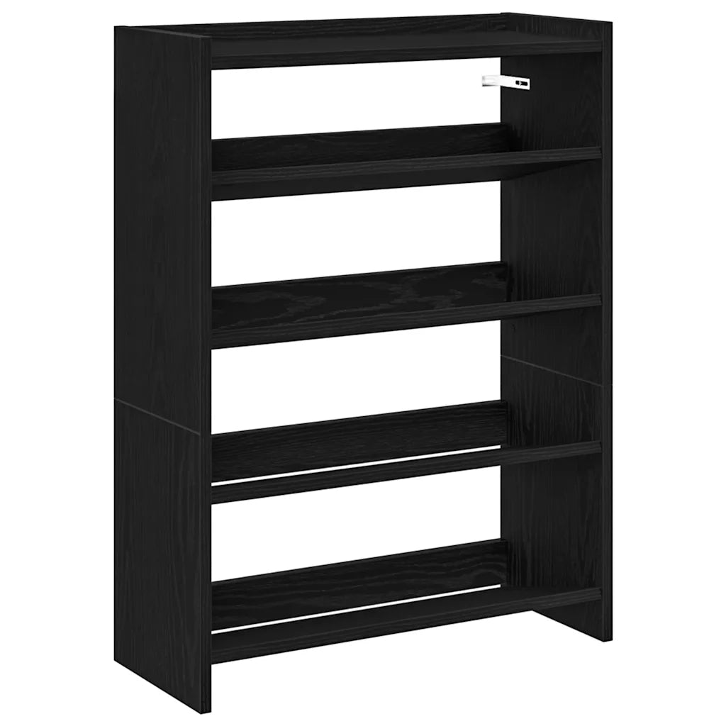 Scarpiera-Scaffale per scarpe Nera 60x25x81 cm in Legno Multistrato