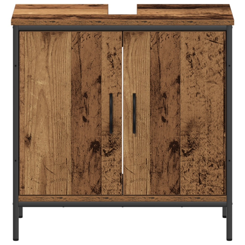 Set di mobili da bagno 2 Pezzi Legno Antico Legno Ingegnerizzato