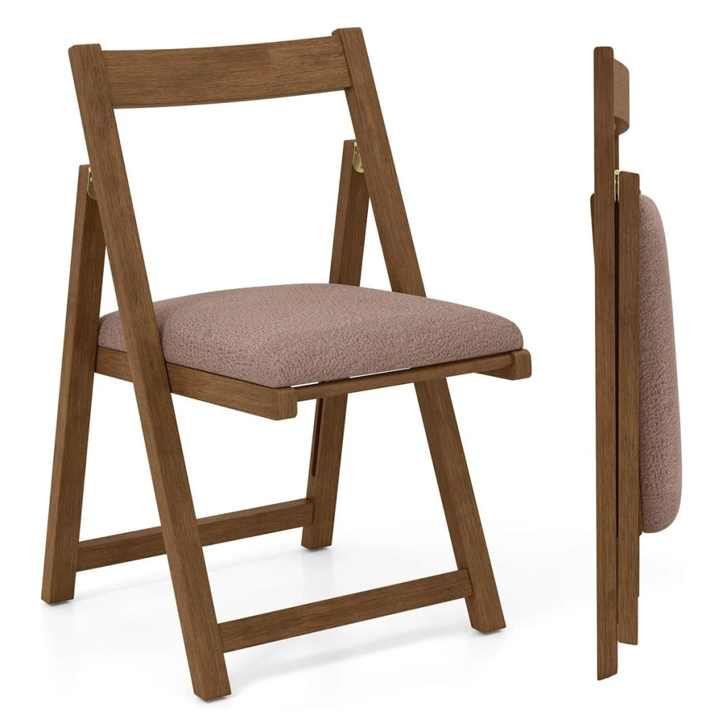 Set di 2 comode sedie pieghevoli 49 x 57,5 ​​x 87 cm dal design moderno in legno di noce e gomma 20_0012452