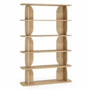 Libreria Moderna In Melaminico Con 5 Ripiani A Giorno Per Soggiorno Salotto Studio Corridoio Zona Living E Ufficio Design Minimal Contemporaneo 120 X 181.5 X 34 Cm Rovere Naturale