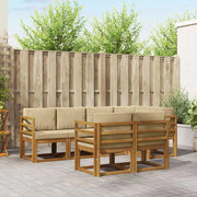 Set di divani da esterno con cuscino 7 pcs Naturale e Beige