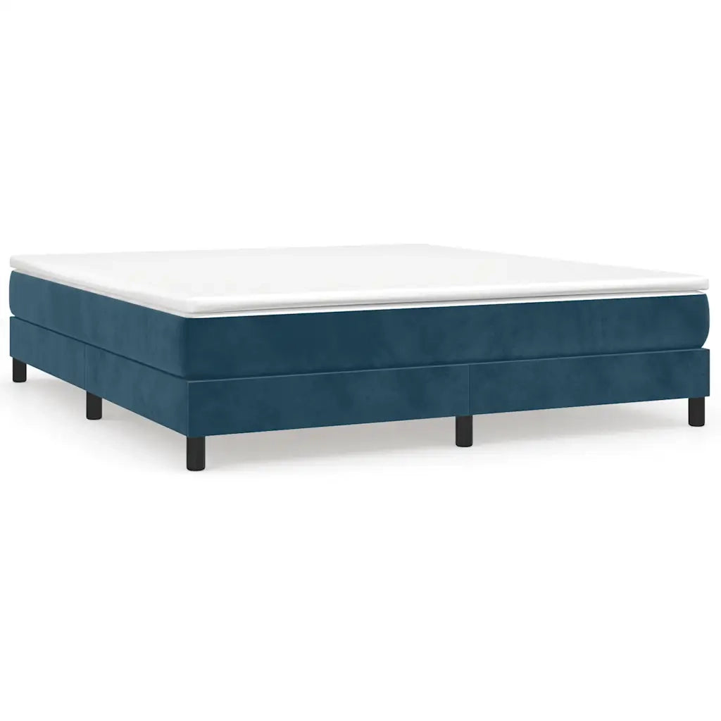 Struttura Letto a Rete a Molle Blu Scuro 160x200 cm in Velluto 3120782