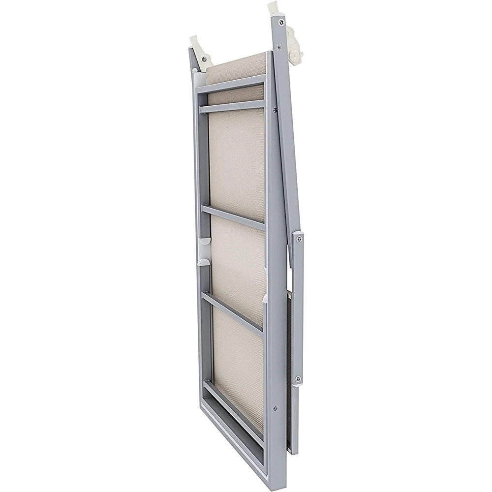 Trade Shop - Lettino Pieghevole Prendisole In Alluminio Textilene Con Parasole Orientabile 186x61x38cm - Beige