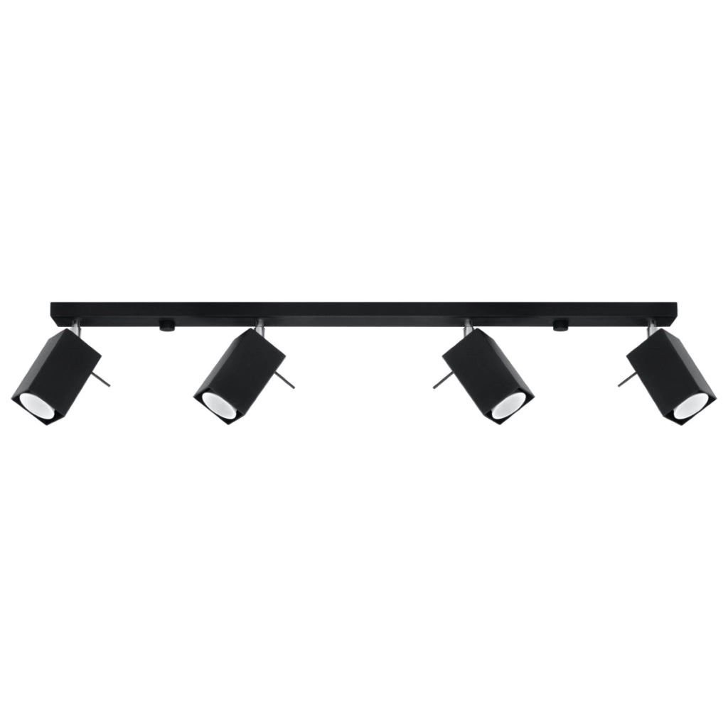 Lampada da soffitto in acciaio stile industriale MERIDA 4x GU10 regolabile nero