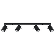 Lampada da soffitto in acciaio stile industriale MERIDA 4x GU10 regolabile nero