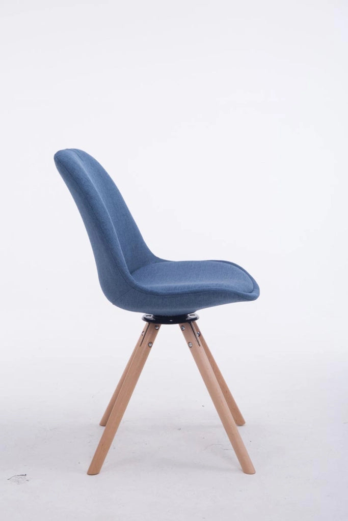 Sedia ospite Troyes Girevole Tessuto Rotondo blu,natura