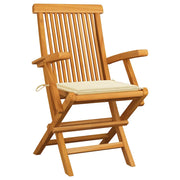 Sedie da Giardino con Cuscini Crema 8 pz Legno Massello di Teak 3072891