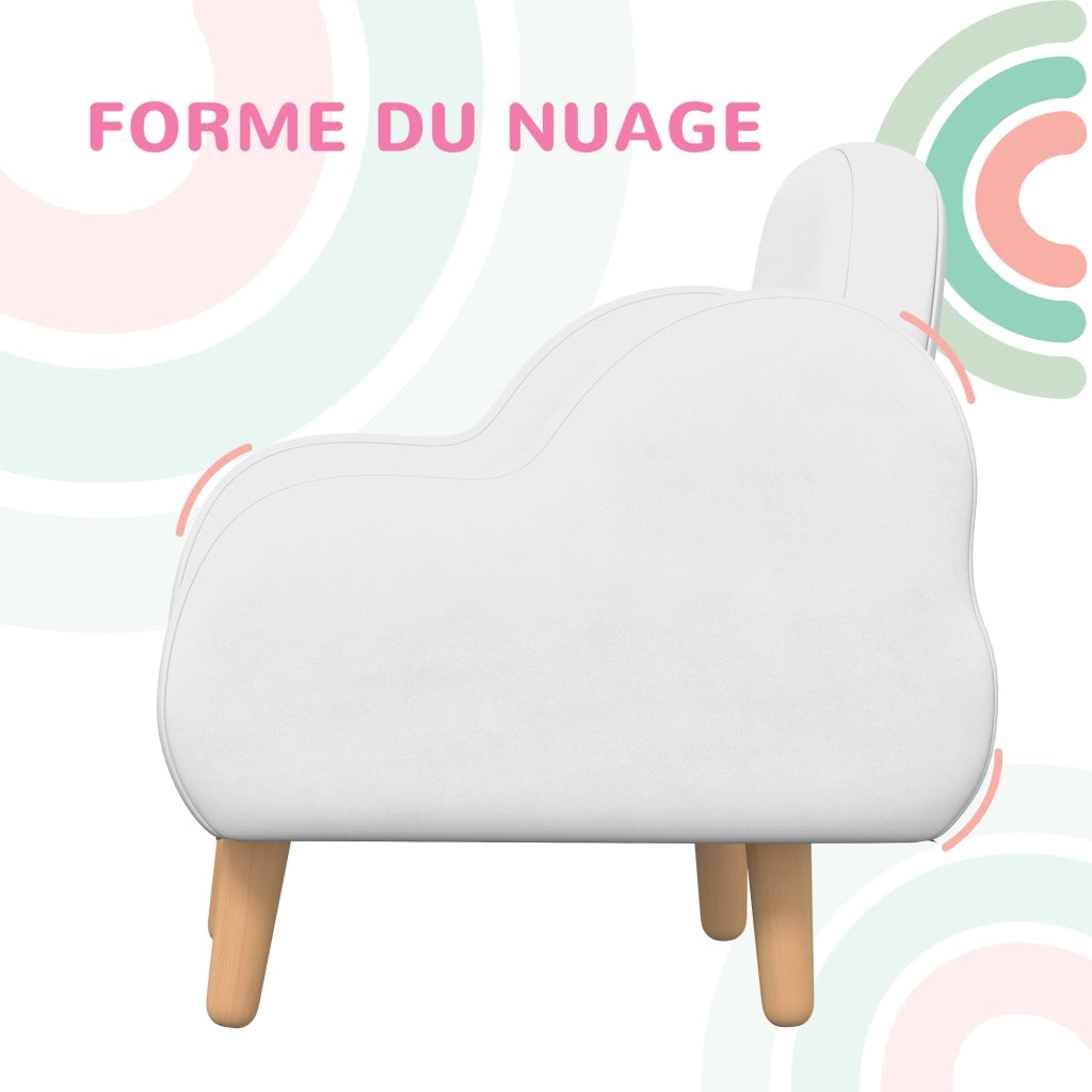 Poltrona bambini design scandinavo tessuto bianco ¨C Xylo ¨C 46x51x55 cm