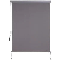 Tenda Avvolgibile Parasole con Manovella, Installazione a Muro o Soffitto, 120x200cm, Grigio