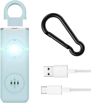 Alarme personale con stroboscopio LED e luce flash 130 dB allarme di panico blu per autodifesa - allarme di emergenza per tutta la famiglia.