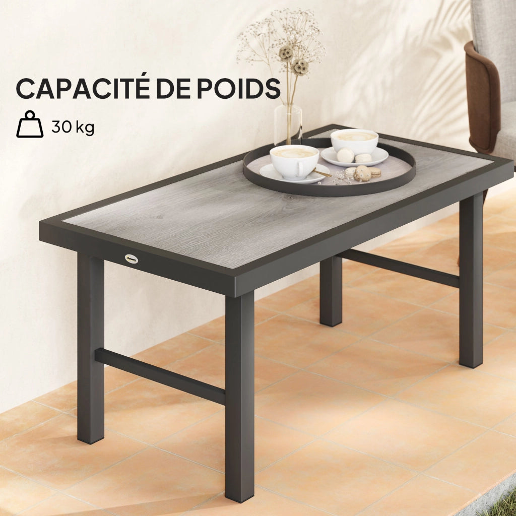 Tavolino da giardino rettangolare ¨C zephmum ¨C nero, metallo, 100x52x46 cm