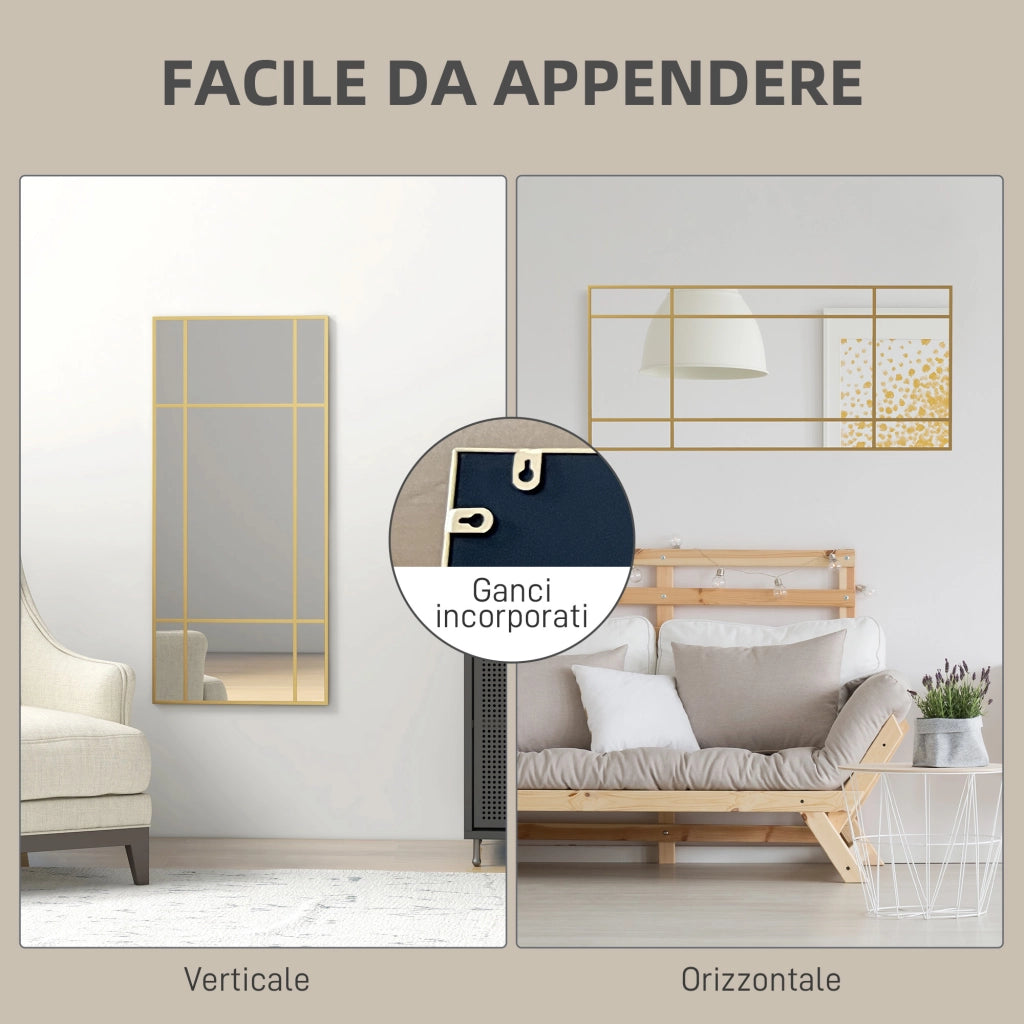 Specchio da Parete Finestra ¨C zephmum ¨C 110x50cm Oro