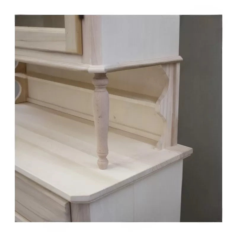 Cristalliera classica in legno 2 ante cappello sagomato grezzo l.114 p.49 h.215 (2139+2140) - Mobili 2G