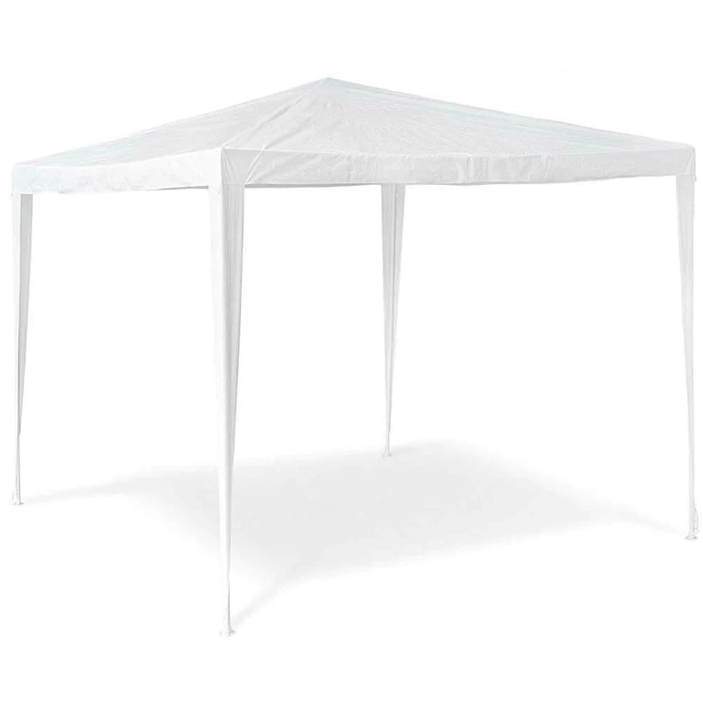Trade Shop - Gazebo 3x3mt Tenda Esterni Arredo Giardino Tetto Antipioggia Idrorepellente Bianco -