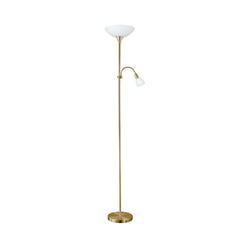 Piantana Contemporanea Up 2 2 Luci Acciaio Ottone