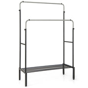 Appendiabiti set da 1 regolabile in altezza 108 x 50 x 120/125 cm design moderno con scarpiera metallo nero e argento 20_0019446